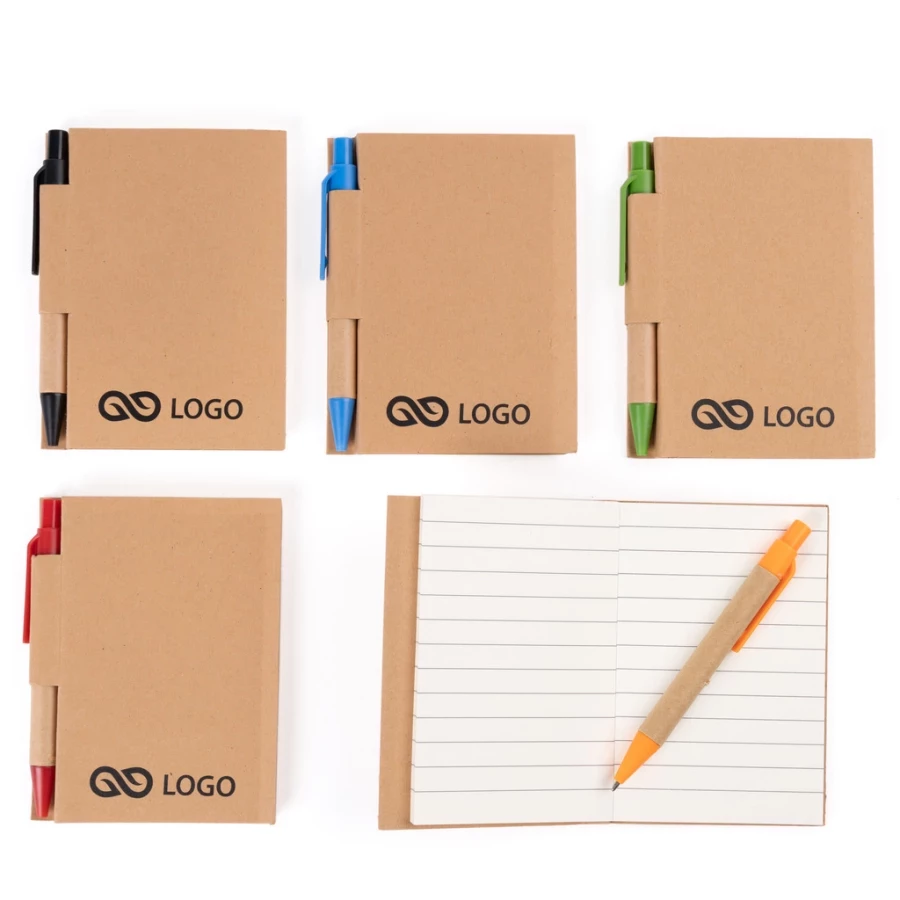 Bloco de notas Eco1 com caneta 