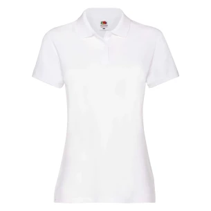 Camisola pólo feminina Fruit Of The Loom Premium - Branco