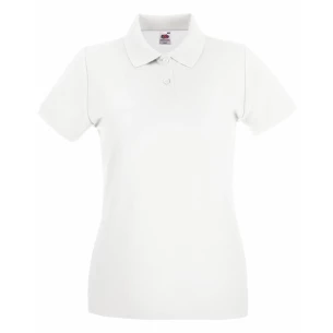 Camisola pólo feminina Fruit Of The Loom Premium - Branco