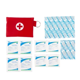 Kit básico de primeiros socorros para viagem - Vermelho