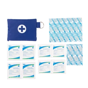 Kit básico de primeiros socorros para viagem - Azul
