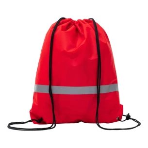 Saco de desporto com fita reflectora - vermelho