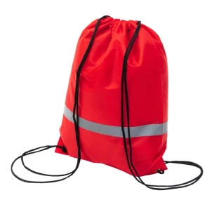 Saco de desporto com fita reflectora - vermelho