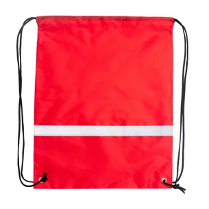Saco de desporto com fita reflectora - vermelho