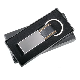 Porta-chaves em ganga - Prateado