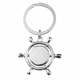 Porta-chaves de metal para volante - Prata