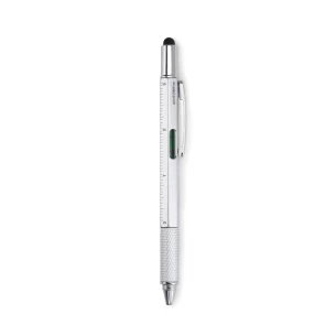 Caneta de nível com régua - TOOLPEN - prata mate