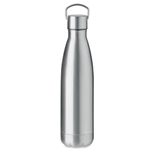 Garrafa de parede dupla 500ml - MATIS - prata mate