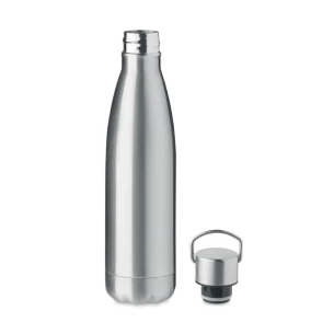 Garrafa de parede dupla 500ml - MATIS - prata mate