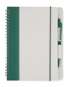 Bloco de notas REGALI com régua e caneta - Verde
