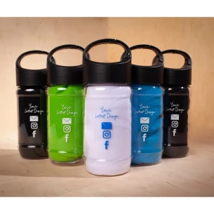 Toalha refrescante em garrafa Feel cool - Azul