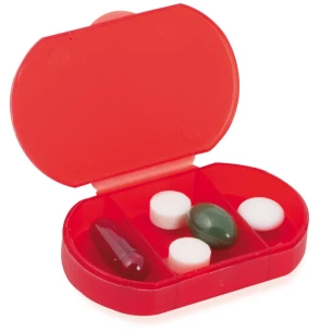 Recipiente para comprimidos Morr com 3 compartimentos - Vermelho