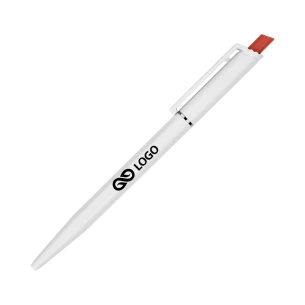 Caneta esferográfica Roma White - Vermelho