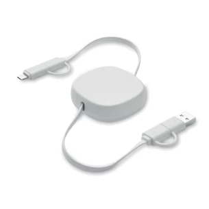 Cabo de carregamento retrátil de 60 watts - LINEA - Branco