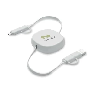 Cabo de carregamento retrátil de 60 watts - LINEA - Branco