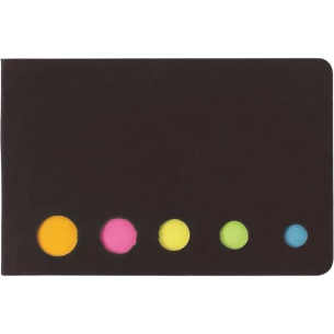 Conjunto de blocos de notas, notas autocolantes - Preto
