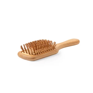 Escova de cabelo em bambu - castanho claro
