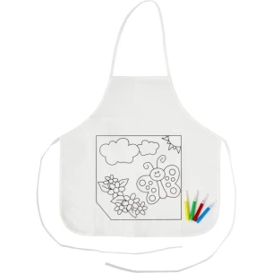 Avental de cozinha para colorir + marcadores - Branco