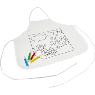 Avental de cozinha para colorir + marcadores - Branco
