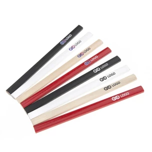 Lápis de carpinteiro com logótipo impresso - Bege