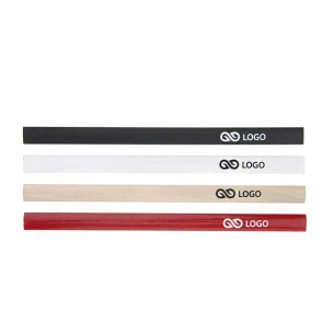 Lápis de carpinteiro com logótipo impresso - Bege