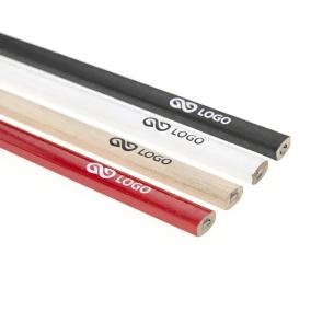 Lápis de carpinteiro com logótipo impresso - Bege