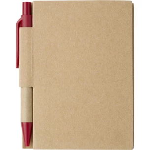 Bloco de notas Eco1 com caneta - Vermelho