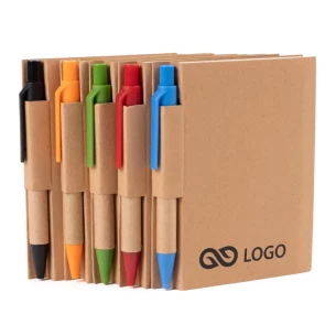 Bloco de notas Eco1 com caneta - Vermelho