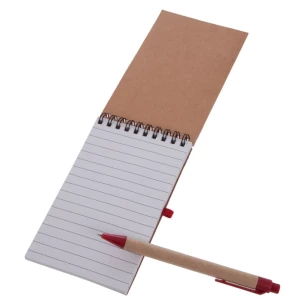 Bloco de notas Eco2 com caneta - Vermelho