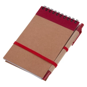 Bloco de notas Eco2 com caneta - Vermelho