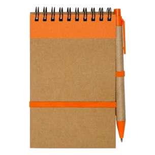 Bloco de notas Eco2 com caneta - Laranja