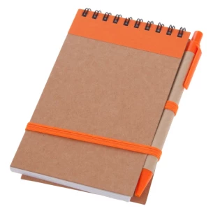 Bloco de notas Eco2 com caneta - Laranja