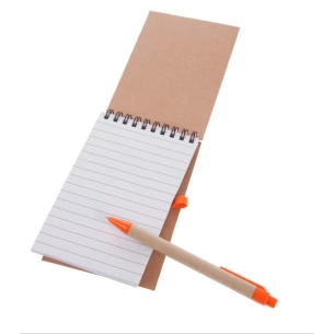 Bloco de notas Eco2 com caneta - Laranja