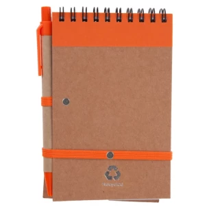 Bloco de notas Eco2 com caneta - Laranja