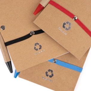 Bloco de notas Eco2 com caneta - Laranja