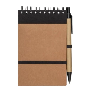 Bloco de notas Eco2 com caneta - Preto