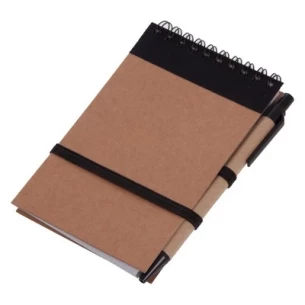 Bloco de notas Eco2 com caneta - Preto