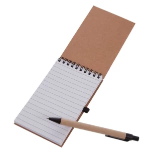 Bloco de notas Eco2 com caneta - Preto