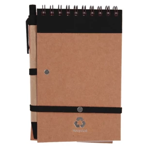 Bloco de notas Eco2 com caneta - Preto