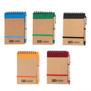 Bloco de notas Eco2 com caneta - Preto