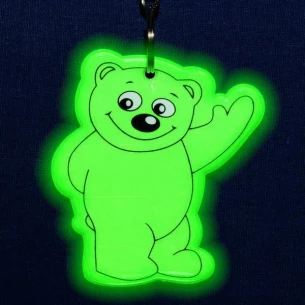 Porta-chaves refletor para ursinhos de peluche - Verde