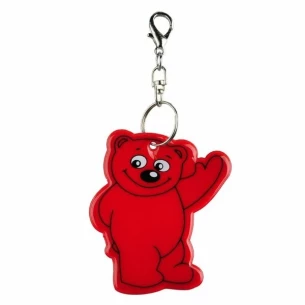 Porta-chaves refletor para ursinhos de peluche - Vermelho