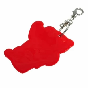 Porta-chaves refletor para ursinhos de peluche - Vermelho