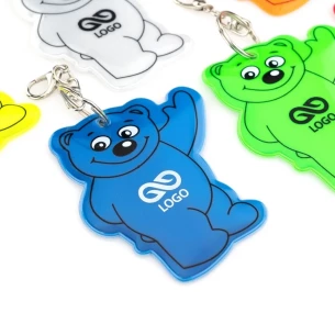 Porta-chaves refletor para ursinhos de peluche - Vermelho