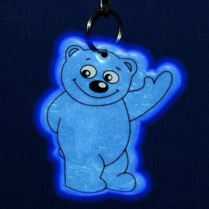 Porta-chaves refletor para ursinhos de peluche - Azul