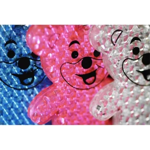 Porta-chaves de urso em plástico refletor - Laranja