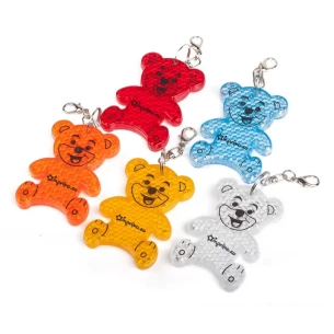 Porta-chaves de urso em plástico refletor - Laranja