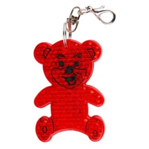 Porta-chaves de urso em plástico refletor - Vermelho