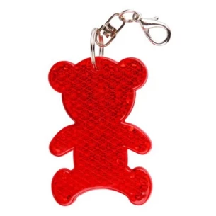 Porta-chaves de urso em plástico refletor - Vermelho