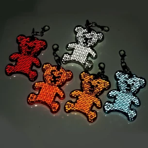 Porta-chaves de urso em plástico refletor - Branco